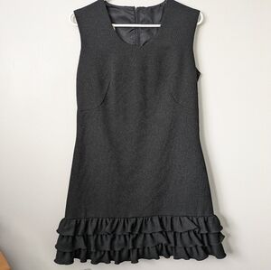 Vintage Cindy Juniors black sleeveless dress with ruffle hem